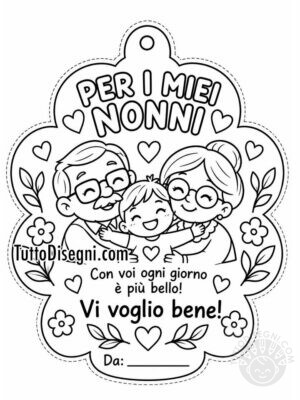 Medaglia per i nonni da colorare 1 medaglia nonni da colorare