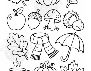 simboli autunno da colorare