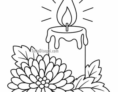 Candela accesa per i Defunti da colorare 2 candela accesa per i defunti