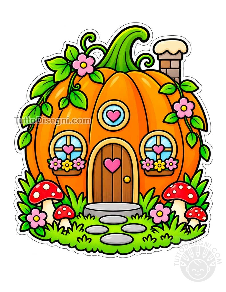 casa di zucca a colori