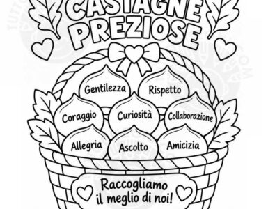 cestino delle castagne da colorare