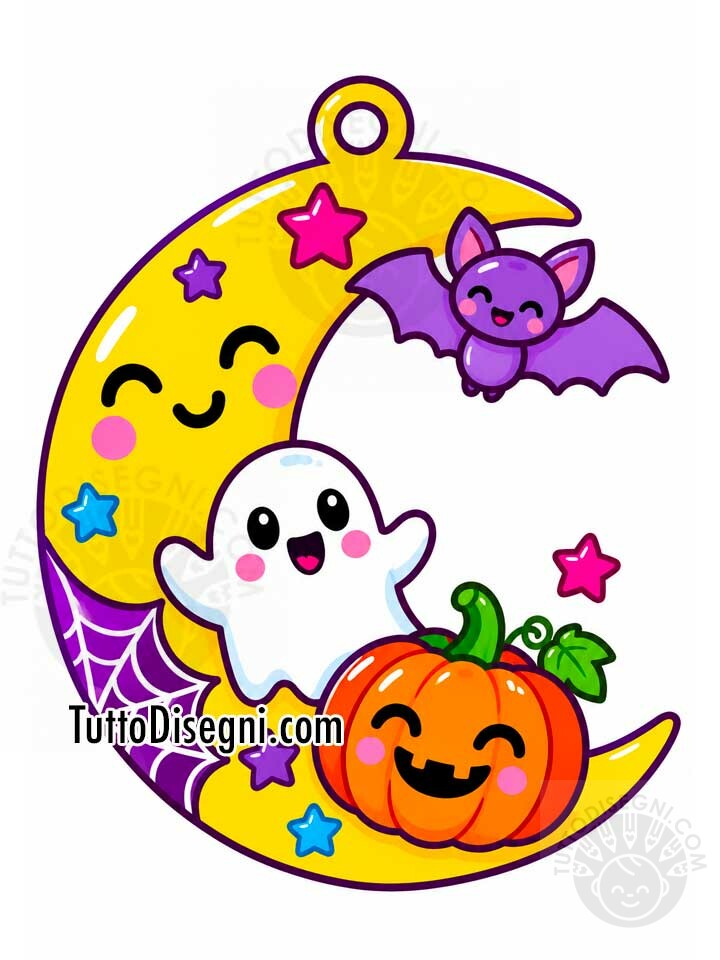 Decorazione di Halloween a forma di luna 1 decorazione halloween a forma di luna