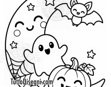 Decorazione luna di Halloween da colorare 7 decorazione halloween luna