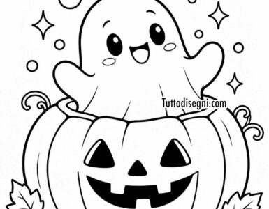 fantasmino con zucca di halloween