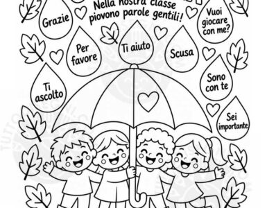 ombrello della gentilezza da colorare
